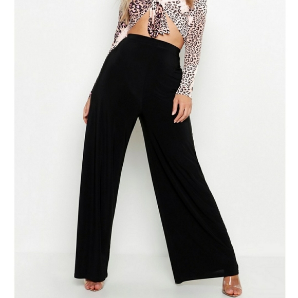 Boohoo Plus Pants - Boohoo Plus Highwaisted Slinky Wide Leg Pants NWT